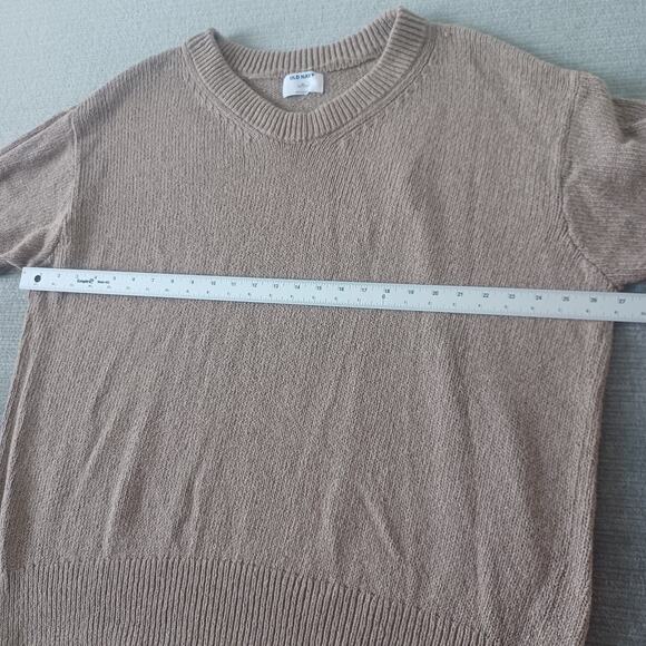 Old Navy‎ Sweater Women 3X Tan Tunic Casual Wide Neck Minimalist Clean Girl - Picture 4 of 10